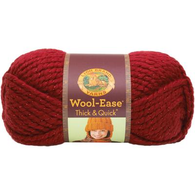 Lion Brand Wool-Ease Thick & Quick Yarn-Poinsettia - Metallic