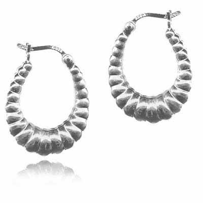 Sterling Silver Shrimp Design Hoop Earrings