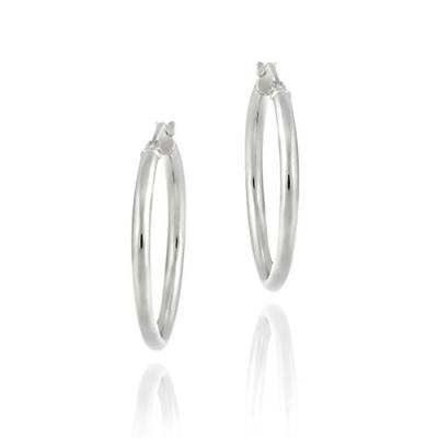 Sterling Silver 25 mm Hoop earrings