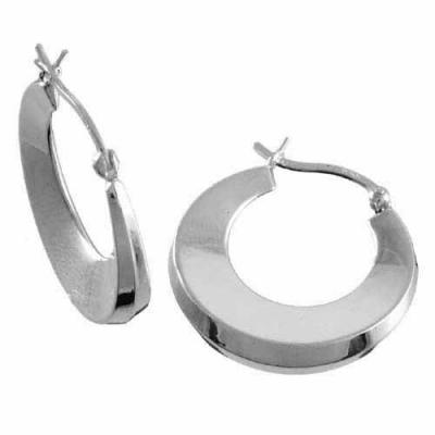Sterling Silver Sleek Hoop Earrings