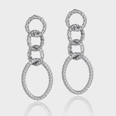 Vintage inspired Sterling Silver Four Circle Earrings