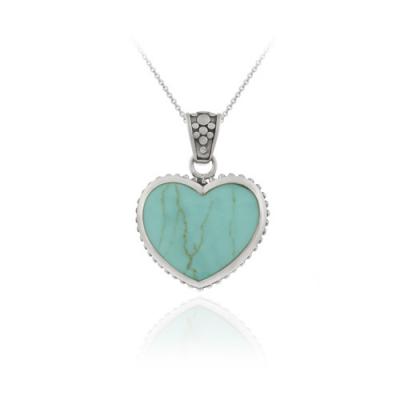 Heart PENDANT Turquiose & Mother of Pearl NR