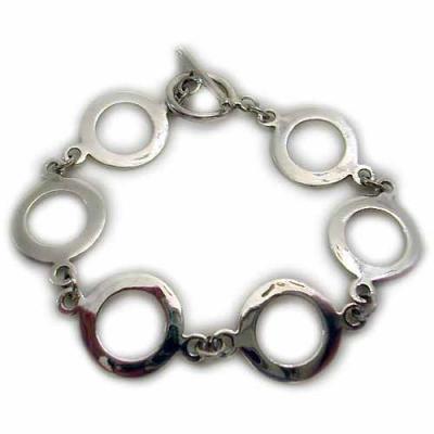 Sterling Silver Polished Circle Link Bracelet