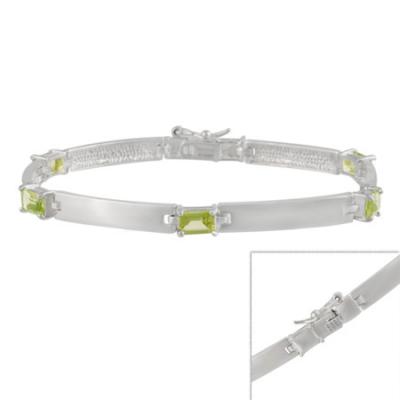 Sterling Silver Peridot Link Bracelet