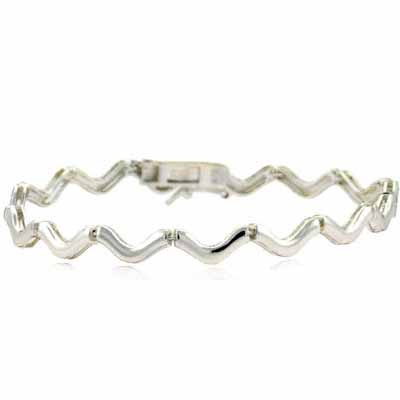 Sterling Silver Swirl Linked Bracelet
