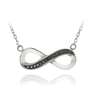 Sterling Silver Black Diamond Accent Infinity Necklace, 18'
