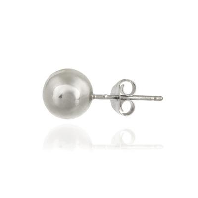 Sterling Silver 8mm Polished Bead Mens Stud Earring