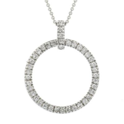 Sterling Silver CZ Open Circle Eternity Pendant