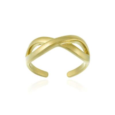 18K Gold Over Sterling Silver Infinity Design Toe Ring