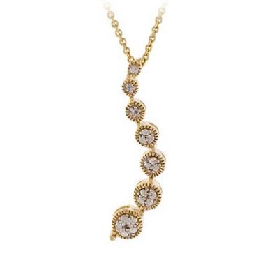 18k Gold Over Silver Diamond Accented Journey Pendant