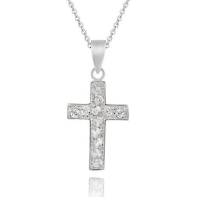 Sterling Silver CZ Cross Pendant