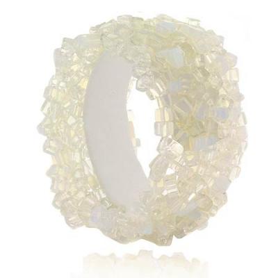 Large Chunky Genuine Opalite Stone Chip Stretch Bracelet