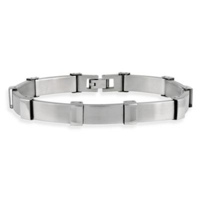 Stainless Steel Rectangle Mens Link Bracelet