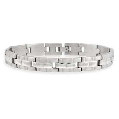 Stainless Steel Brick Link Mens Bracelet