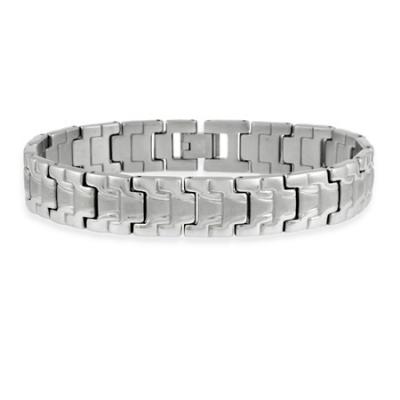 Stainless Steel Brushed and Polished Mens Link Bracelet