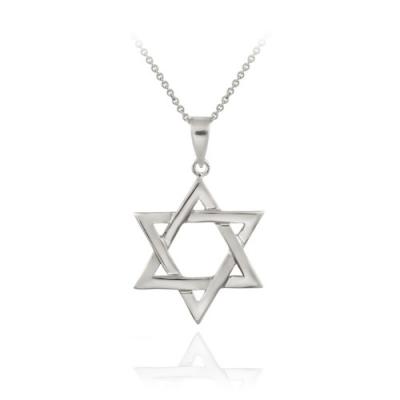 Sterling Silver Polished Star of David Pendant