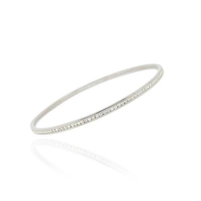 Sterling Silver Cubic Zirconia Channel Set Bangle Bracelet