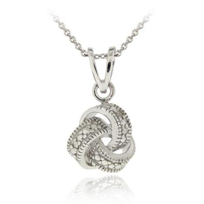Sterling Silver Diamond Accent Love Knot Pendant