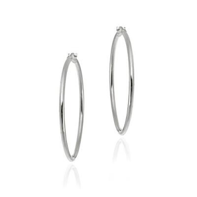Sterling Silver 30mm Polished Hoop Earrings