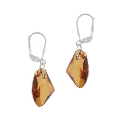 Sterling Silver Copper Swarovski Elements Rock Dangle Earrings