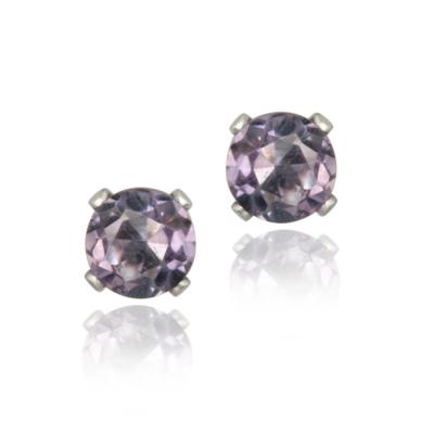 Sterling Silver 4/5ct Amethyst Stud Earrings, 5mm