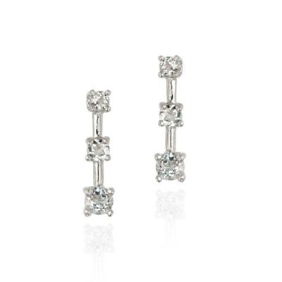 Sterling Silver Blue Topaz Past Present Future Earrings