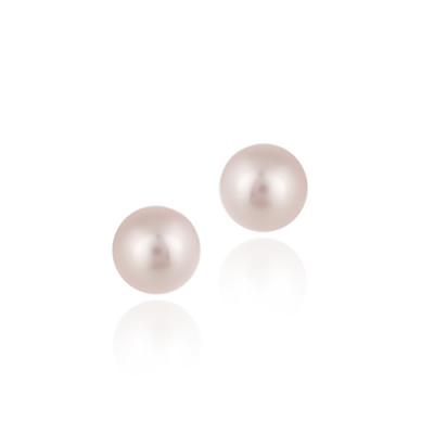Sterling Silver Rosaline Genuine Swarovski Elements 8mm Pearl Stud Earrings