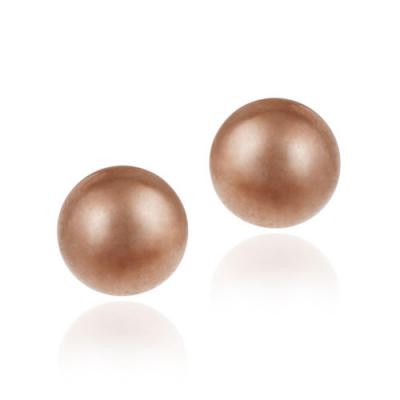 18K Rose Gold over Sterling Silver 6mm Ball Stud Earrings