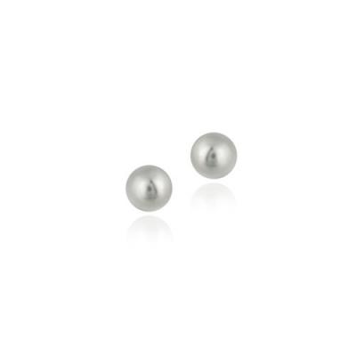 Sterling Silver Gray Swarovski Elements 4mm Pearl Stud Earrings