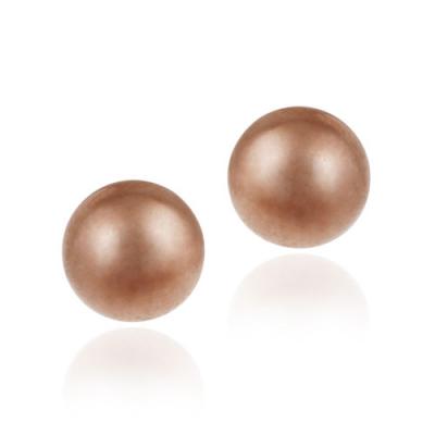 18K Rose Gold over Sterling Silver 4mm Ball Stud Earrings