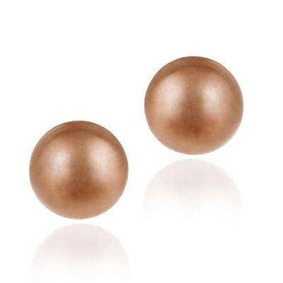 18K Rose Gold over Sterling Silver 10mm Ball Stud Earrings