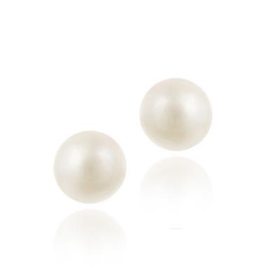 Sterling Silver Freshwater Cultured 9-9.5mm White Pearl Stud Earrings