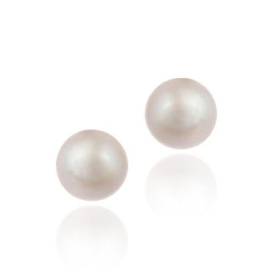 Sterling Silver Freshwater Cultured Pink Pearl Stud Earrings, 9-9.5mm