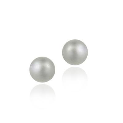 Sterling Silver Gray Freshwater Cultured 7-7.5mm Pearl Stud Earrings