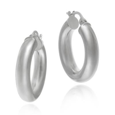 Sterling Silver 20mm Polished Hoop Earrings
