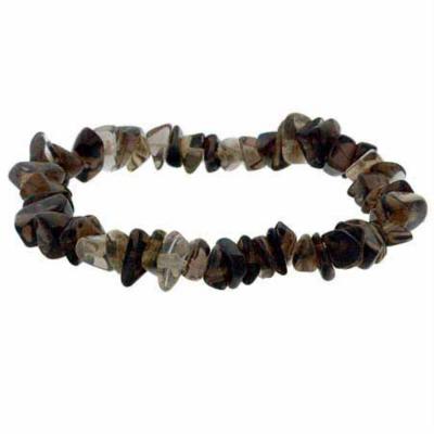 Genuine Smokey Quartz Stone Chip Stretch Bracelet