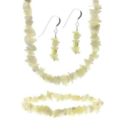 Sterling Silver Mother of Pearl Stone Chip Set