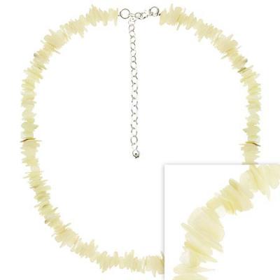 Sterling Silver .925 Genuine Mother of Pearl MOP Stone Chip Necklace