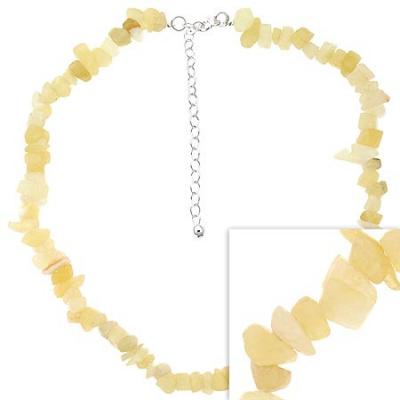 Sterling Silver .925 Genuine Aragonite Stone Chip Necklace