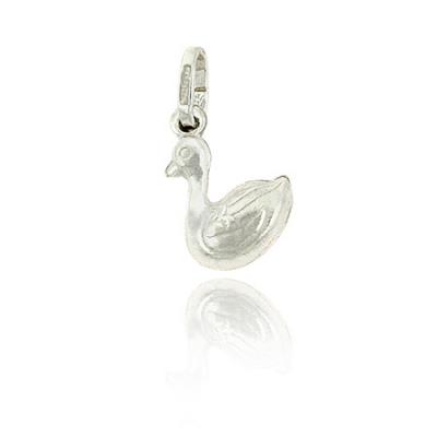 Sterling Silver .925 3-D Puffed Swan Animal Water Lake Float Charm