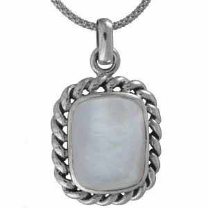 Sterling Silver Vintage Genuine Mother of Pearl Pendant
