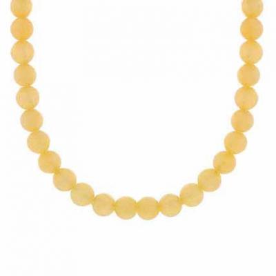 Sterling Silver 6mm Genuine Aragonite Stone Bead Beaded Chain 15-19' Necklace