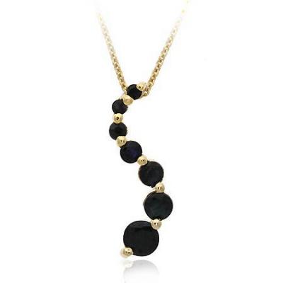 18K Gold Over Sterling Silver Sapphire Journey Pendant