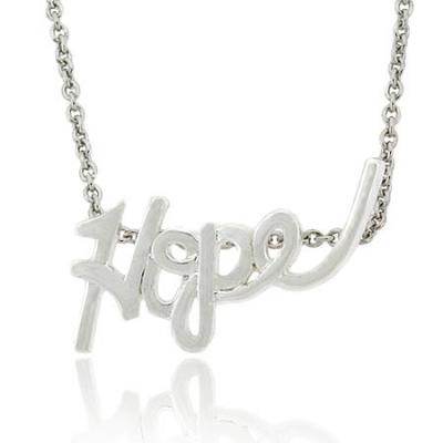 Sterling Silver 'Hope' Inspirational Slide Pendant
