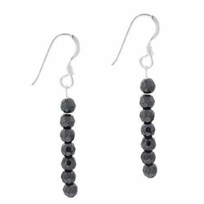 Sterling Silver Hematite 6 Bead Dangle Earrings