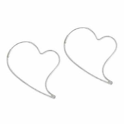Sterling Silver Trendy Heart Earrings