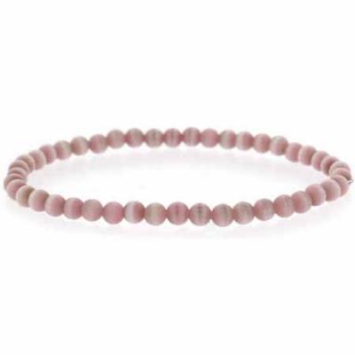 Lavender Cats Eye Beaded Stretch Bracelet