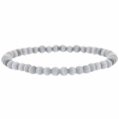 Gray Cats Eye Beaded Stretch Bracelet