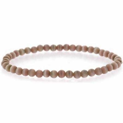 Brown Cats Eye Beaded Stretch Bracelet