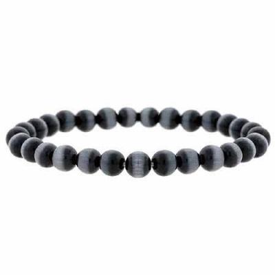 Black Cats Eye Beaded Stretch Bracelet